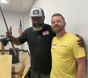 Two men posing for a photo